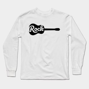 Minimalist Guitar Rock Print Long Sleeve T-Shirt